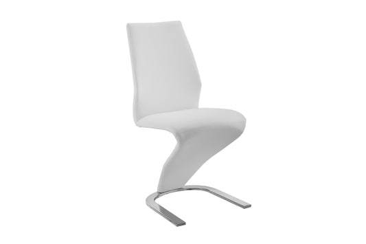dining chair in white pu-leathe