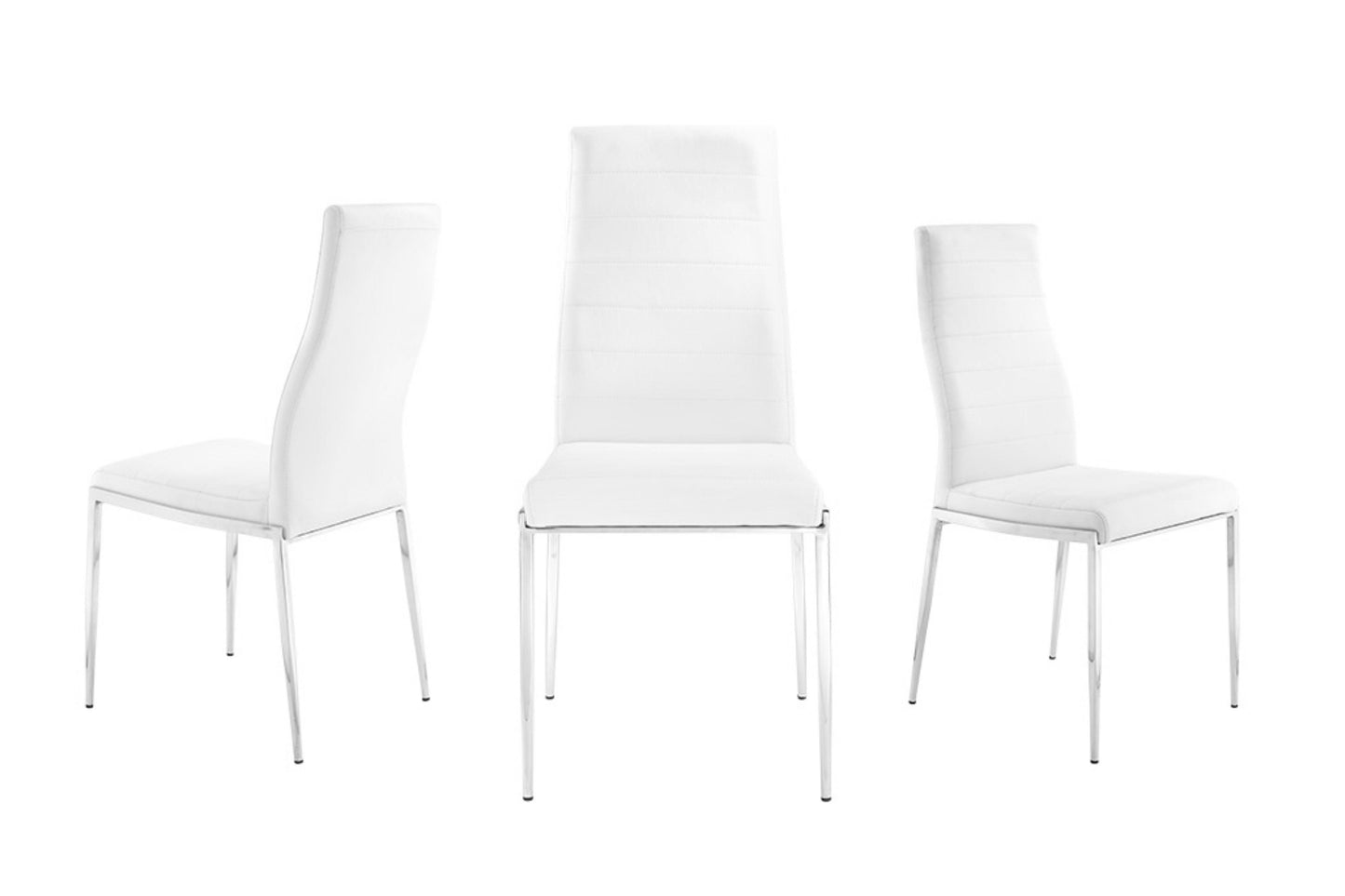 dining chair in white pu-leather