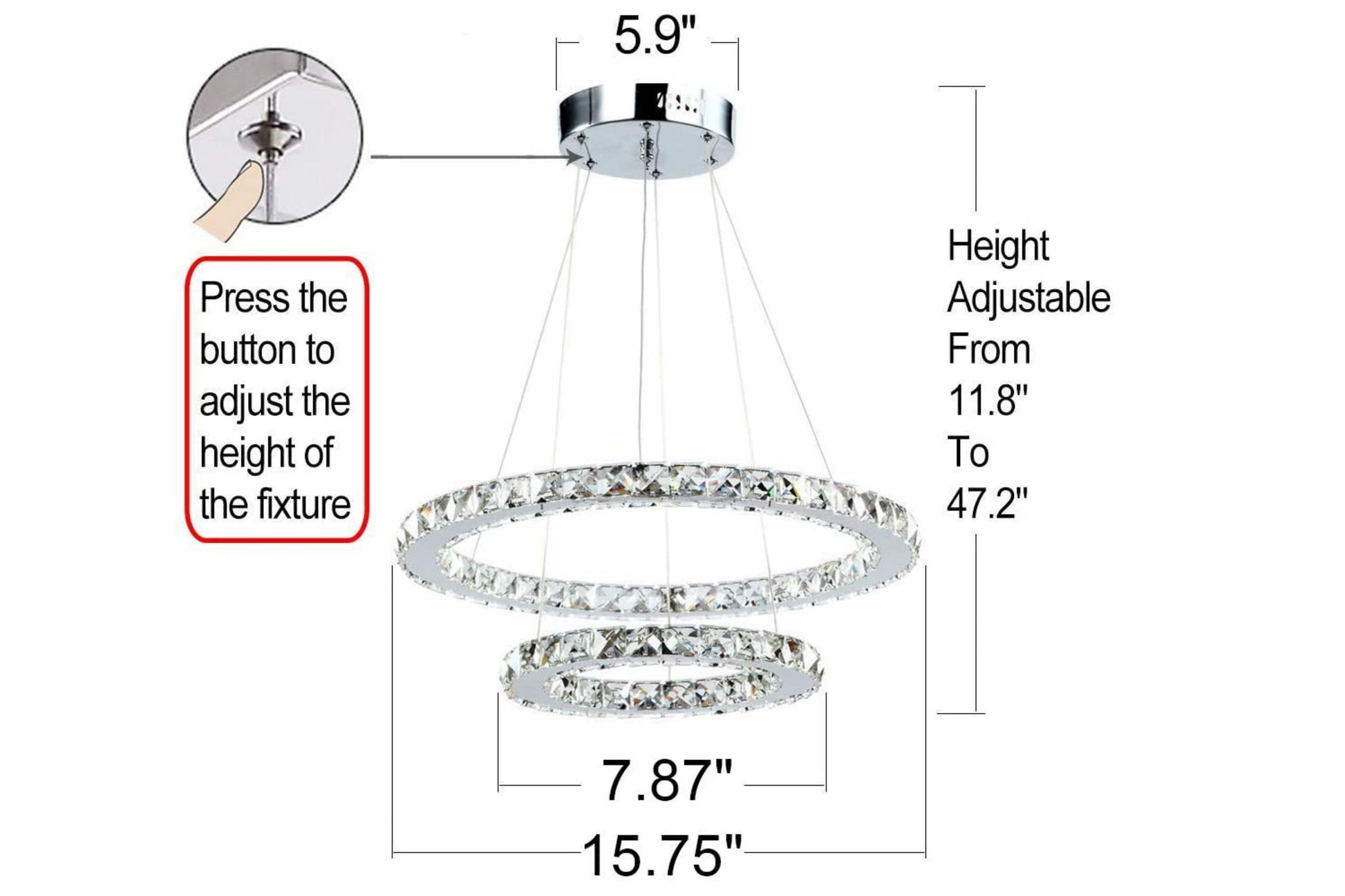 Crystal Chandeliers Modern LED Ceiling Lights Fixtures Pendant Lighting - Venini Furniture 