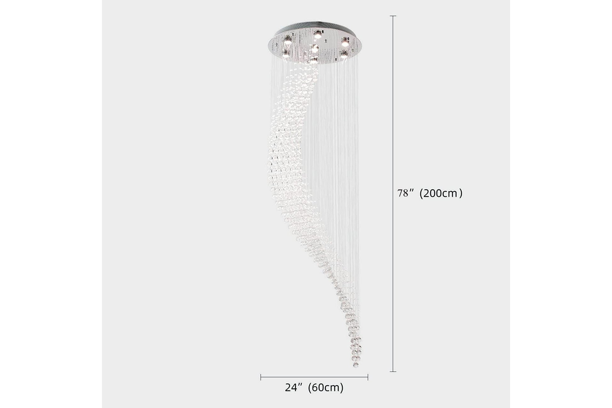 Modern Large Chandelier K9 Crystal Raindrop Lighting Flush Mount LED Ceiling Light - Venini Furniture 