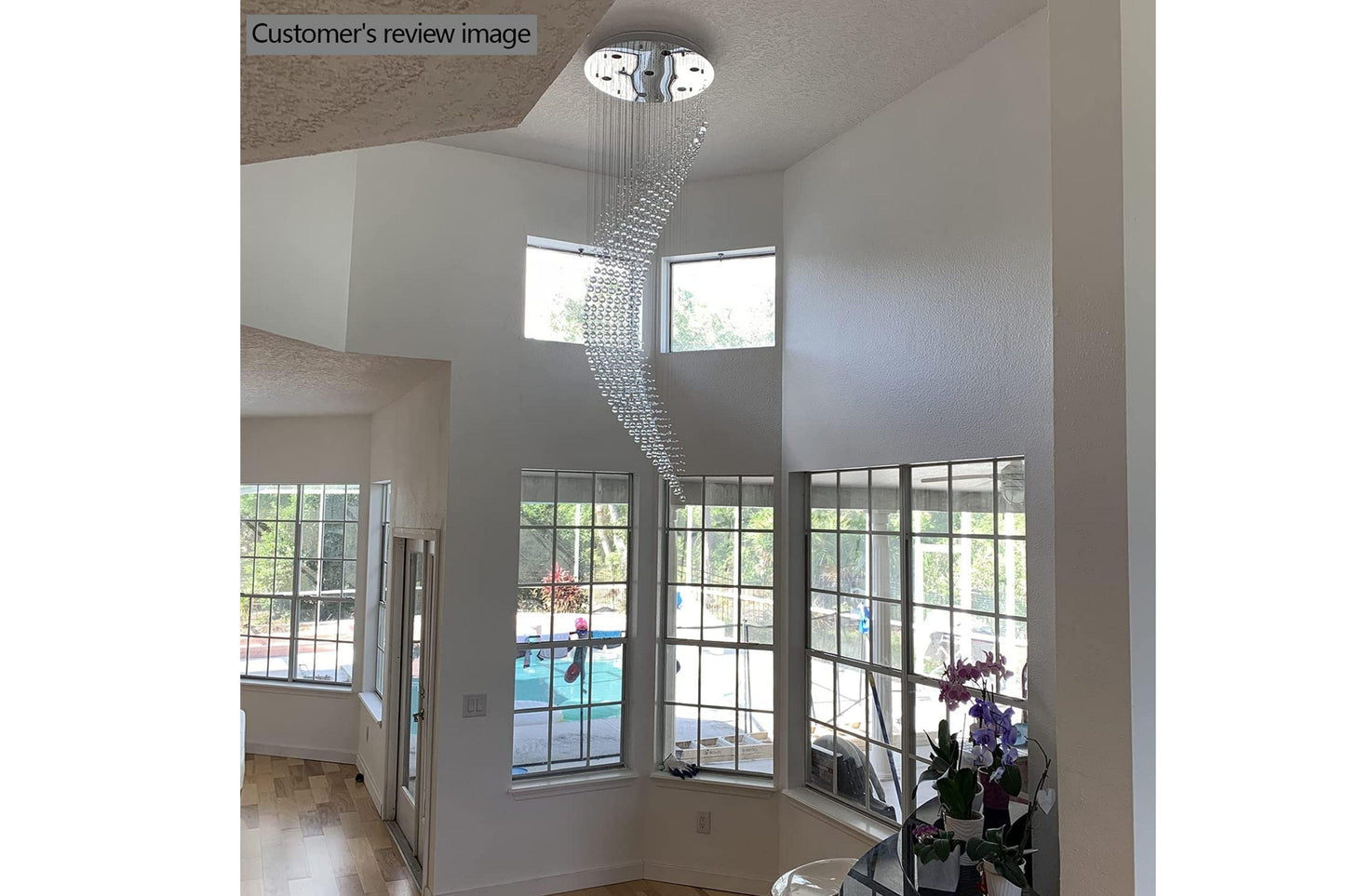 Modern Large Chandelier K9 Crystal Raindrop Lighting Flush Mount LED Ceiling Light - Venini Furniture 