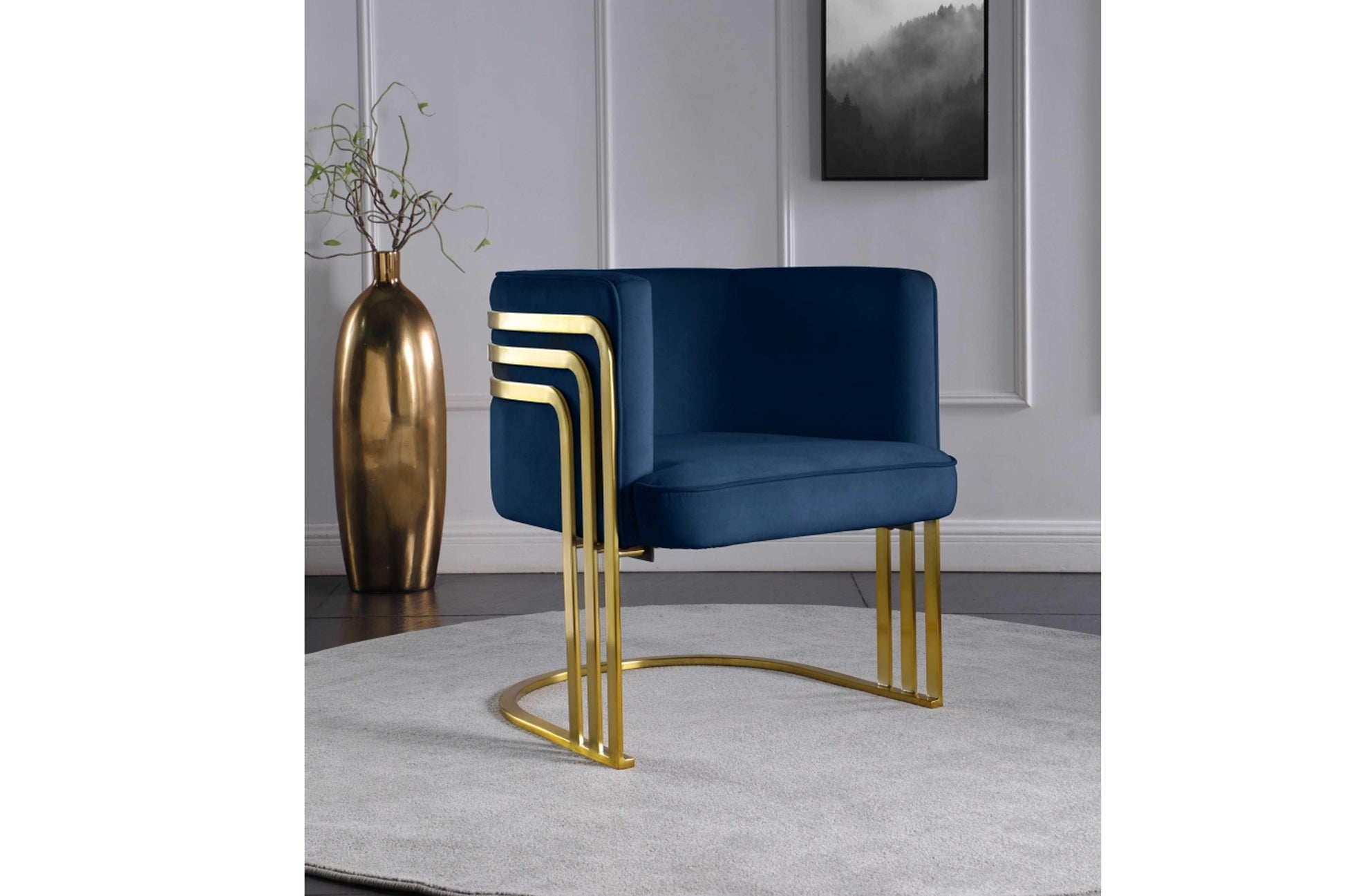 Rays Velvet Accent Chair SKU: 533 - Venini Furniture 