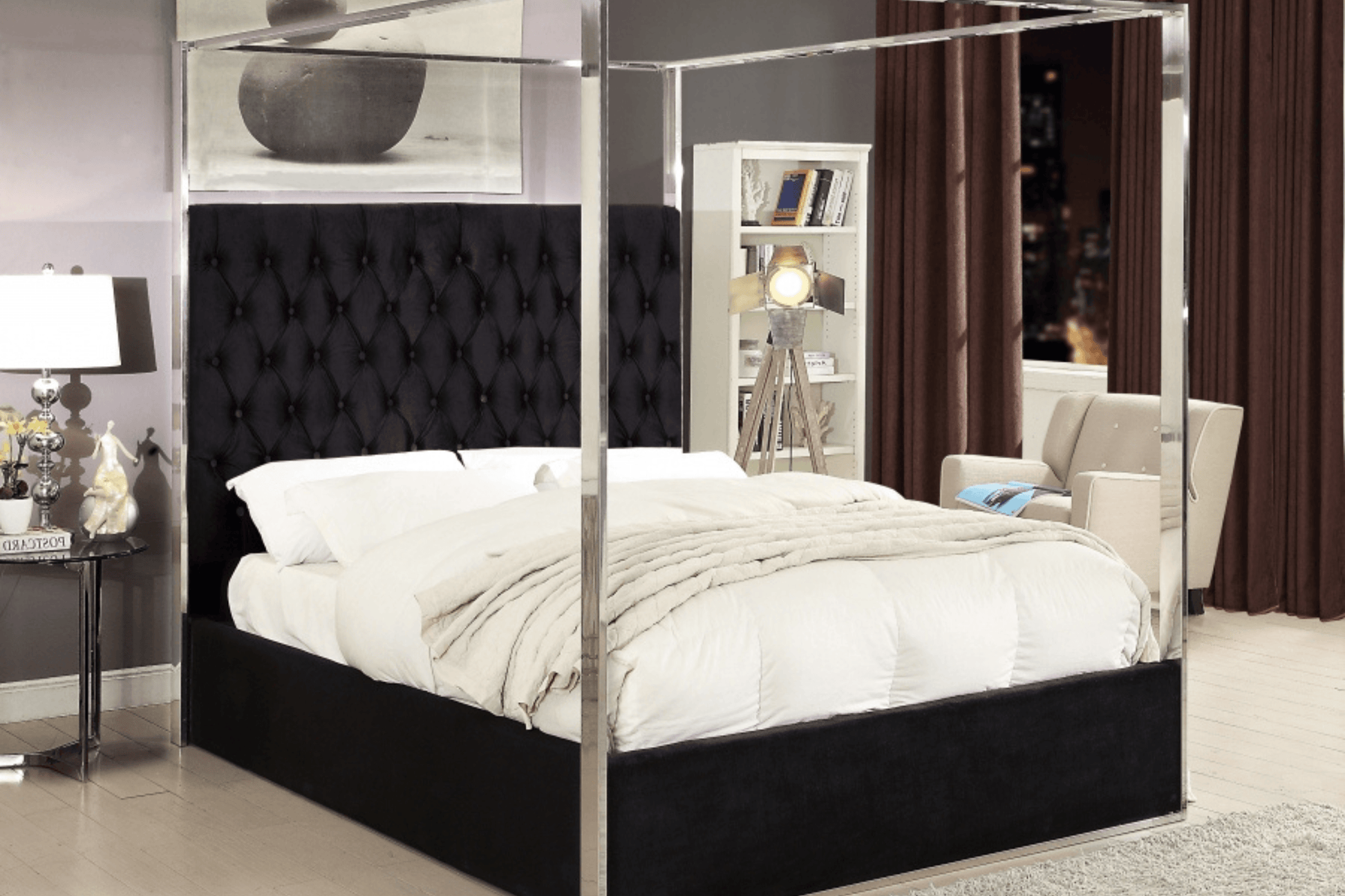 black queen size bed