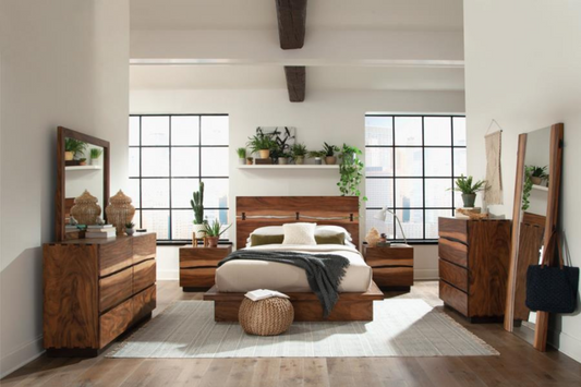 Winslow Eastern Bedroom 5 PC Set Smokey Walnut and Coffee Bean SKU: 223250-S5