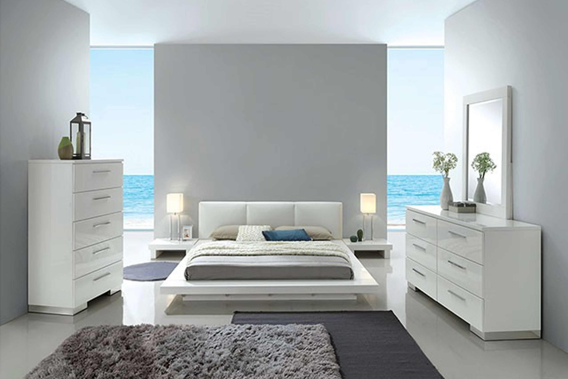 Christie Contemporary Low Profile Bed Model 7550 - Venini Furniture 