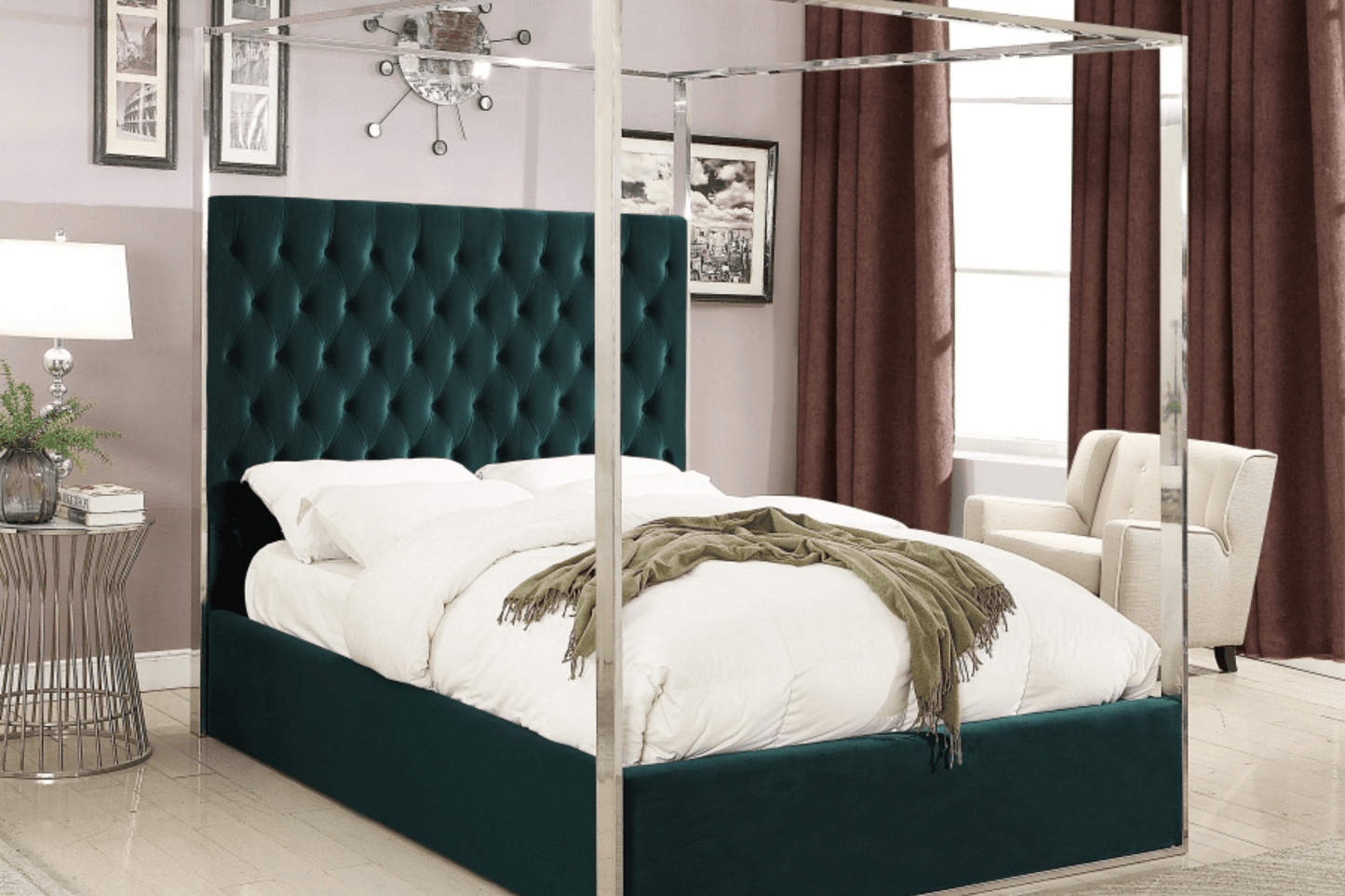 Porter Velvet Bed SKU: Porter - Venini Furniture 