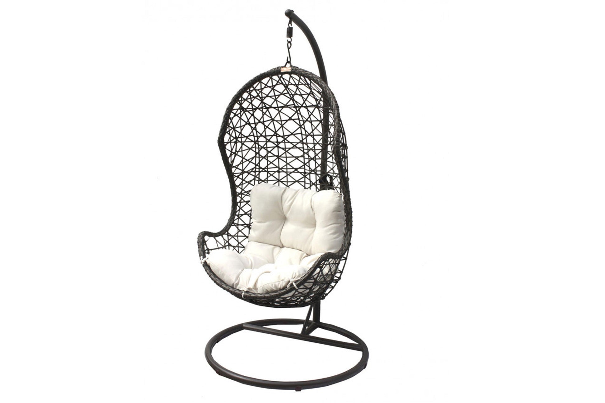 Panama Jack Hanging Chair w/metal stand & off-white cushion SKU: PJO-9001-GB-HC - Venini Furniture 