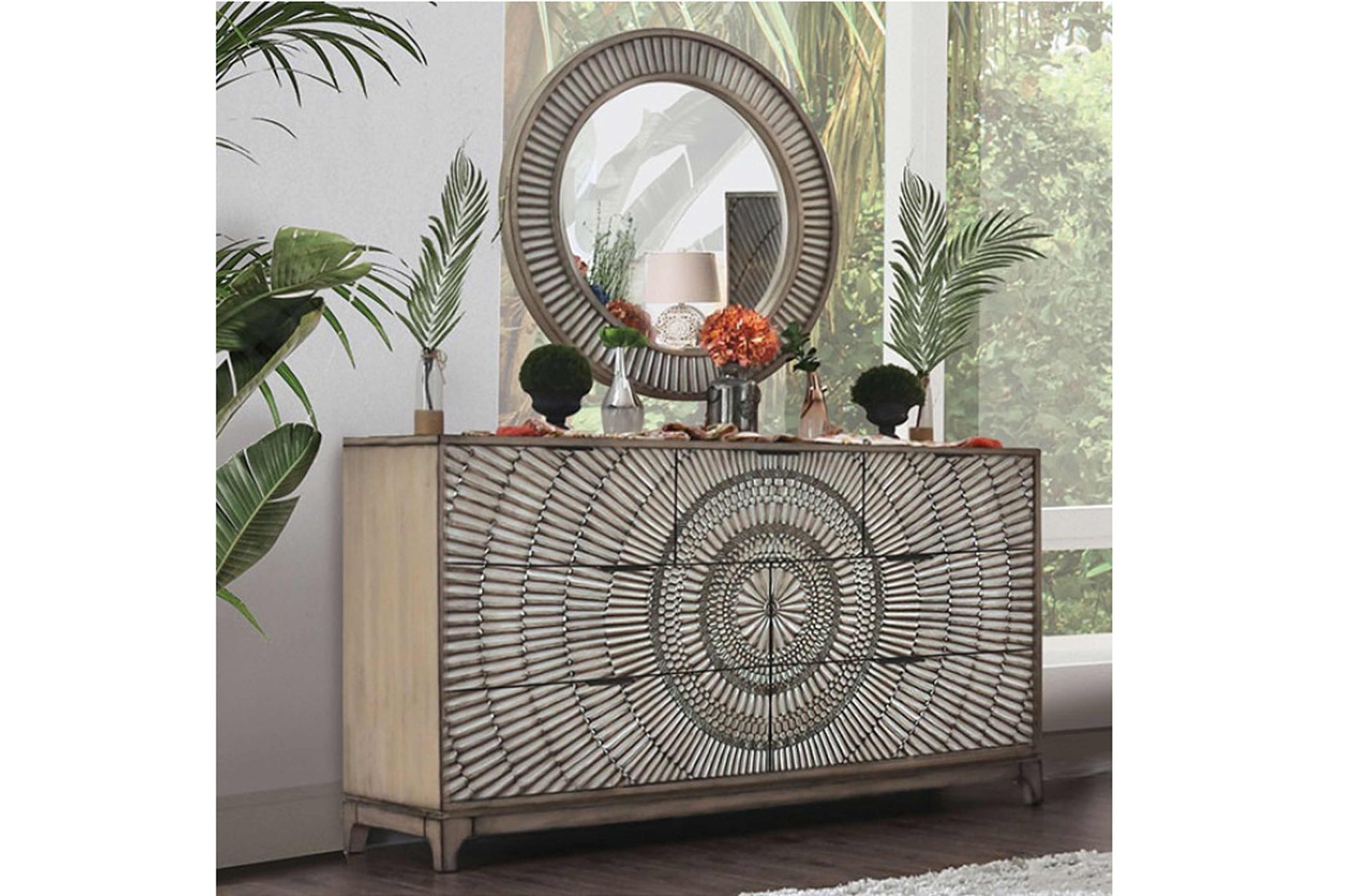 Kamalah Solid Wood Mirror model 7521M - Venini Furniture 