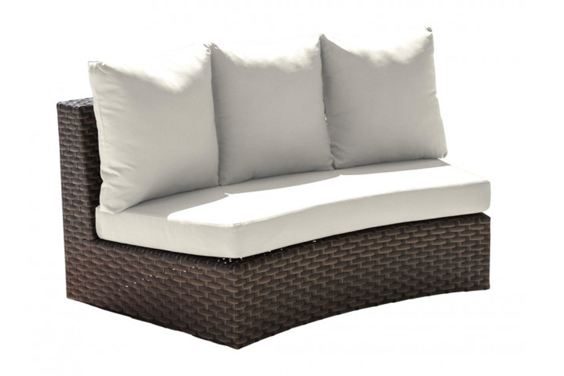 Big Sur Curved Loveseat w/off-white cushion - Venini Furniture 