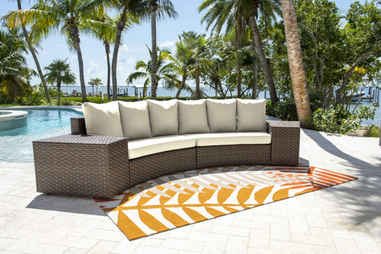 Big Sur 4 PC Sectional Set w/off-white cushions - Venini Furniture 