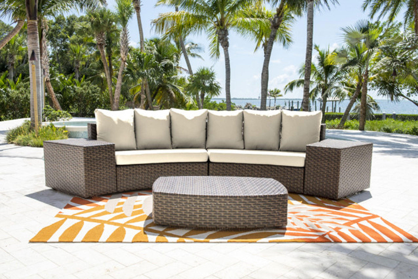 Big Sur 5 PC Sectional Set w/off-white cushions - Venini Furniture 