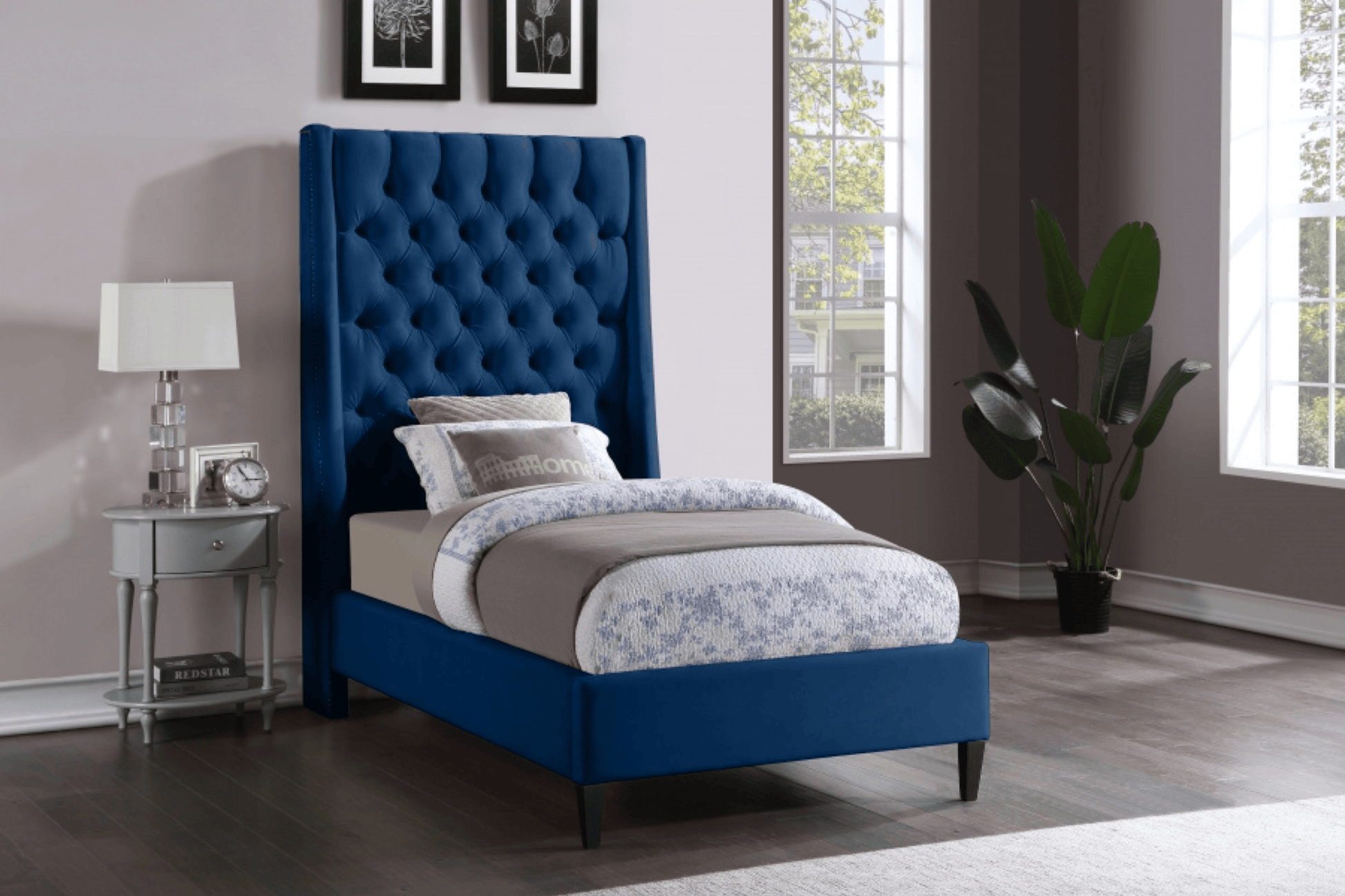 Fritz Velvet Bed SKU: Fritz - Venini Furniture 
