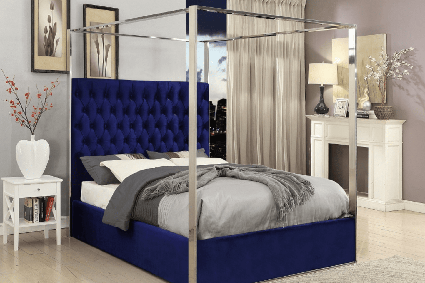 Porter Velvet Bed SKU: Porter - Venini Furniture 