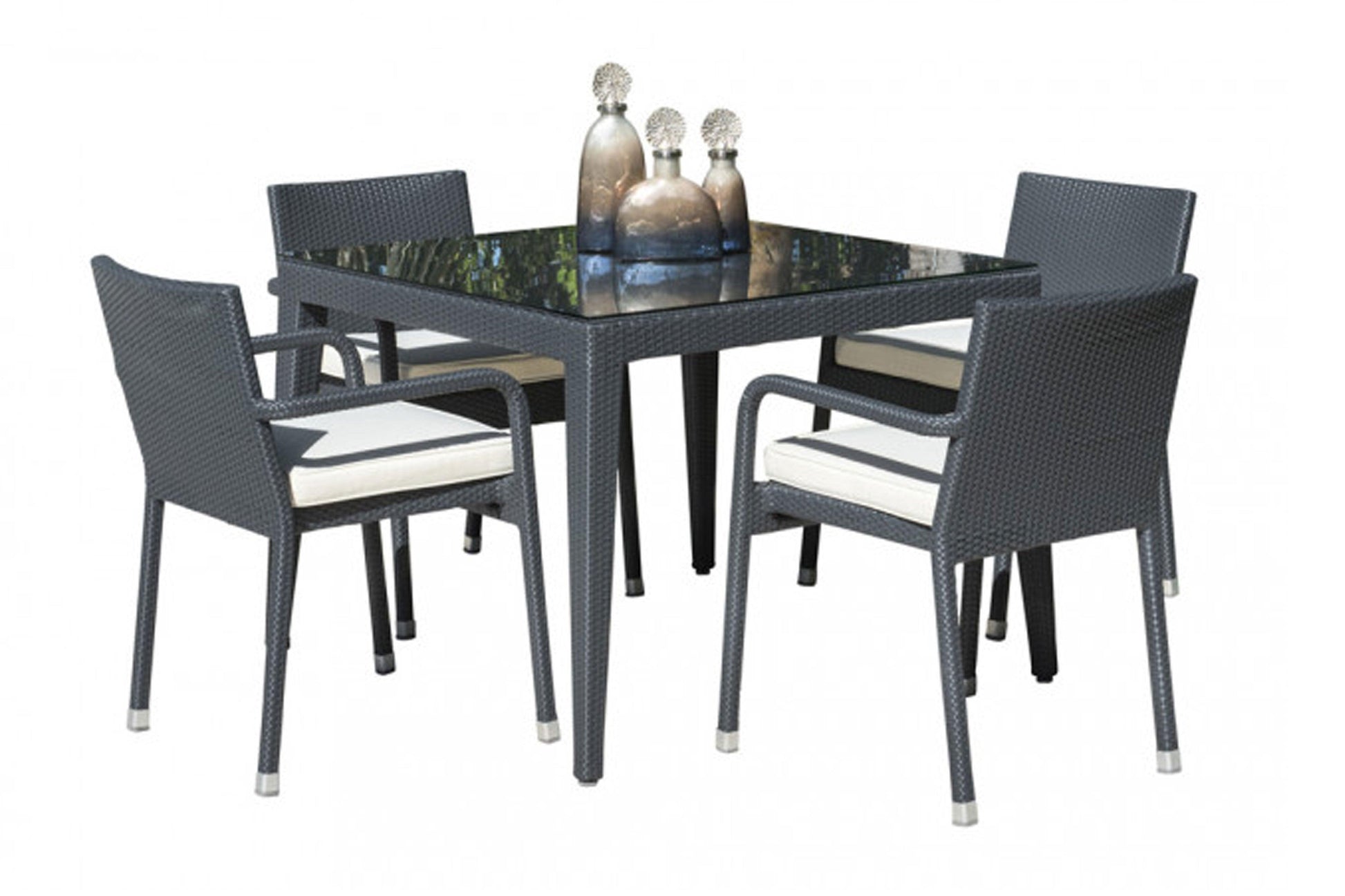 Onyx 5 PC Dining Set SKU: PJO-1901-BLK-5DA - Venini Furniture 