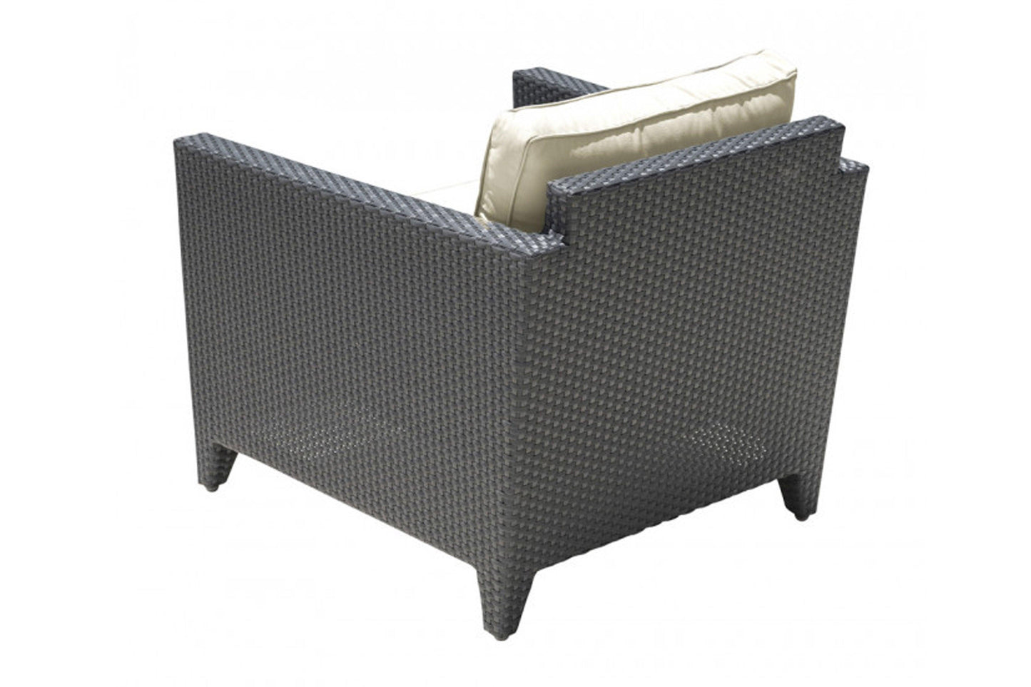 Onyx Lounge Chair w/off-white cushion SKU: PJO-1901-BLK-LC - Venini Furniture 