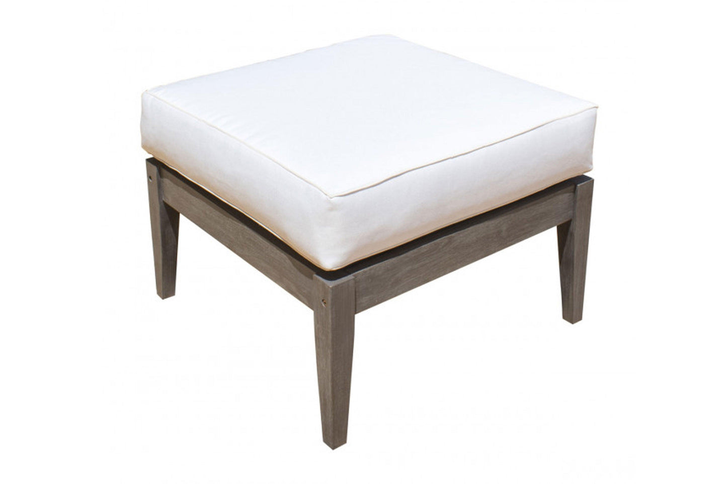 Poolside Ottoman w/off-white cushion SKU: PJO-2701-GRY-OT - Venini Furniture 