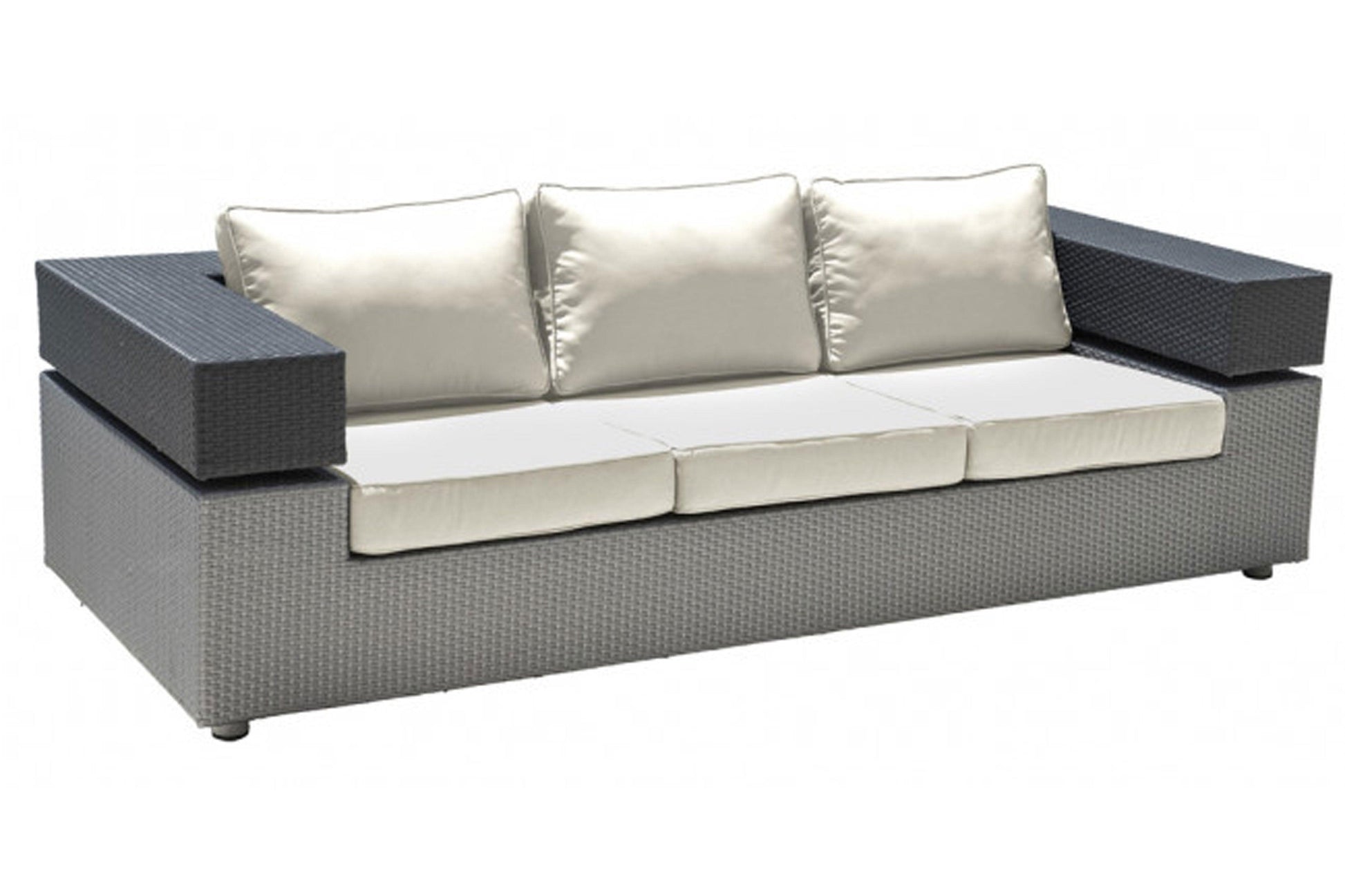 Onyx Sofa w/off-white cushion SKU: PJO-1901-BLK-S - Venini Furniture 